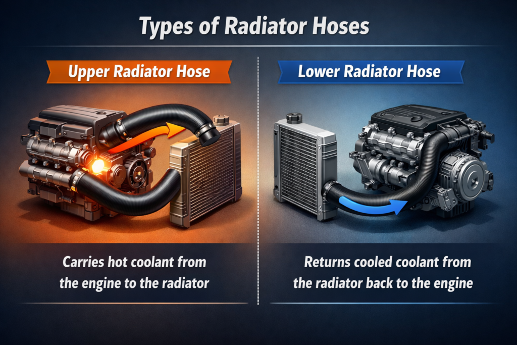 Types of Radiator Hose: Upper and Lower Radiator Hose